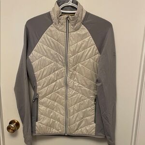 Women’s Smartwool Grey On Grey Jacket With Quilted Front Panels Size Large